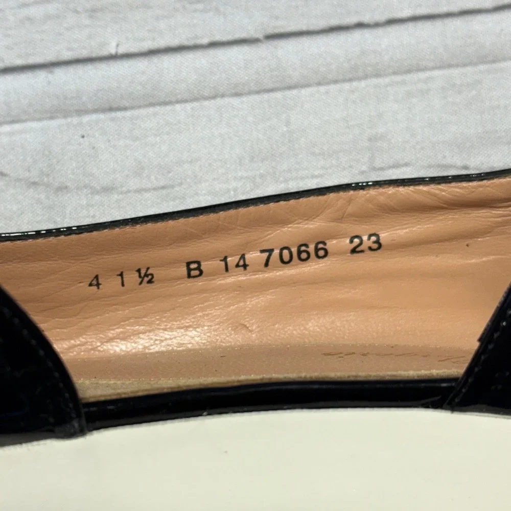 Robert Clergerie Wedge Sandals Women 41.5 US 11 Black Patent Leather France